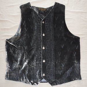 Seta Per Uomo Green Burnout Silk and Rayon Vest